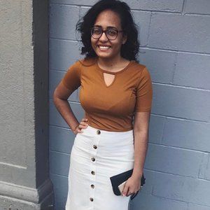 Tommy Hilfiger White Button-Down Knee Length Skirt